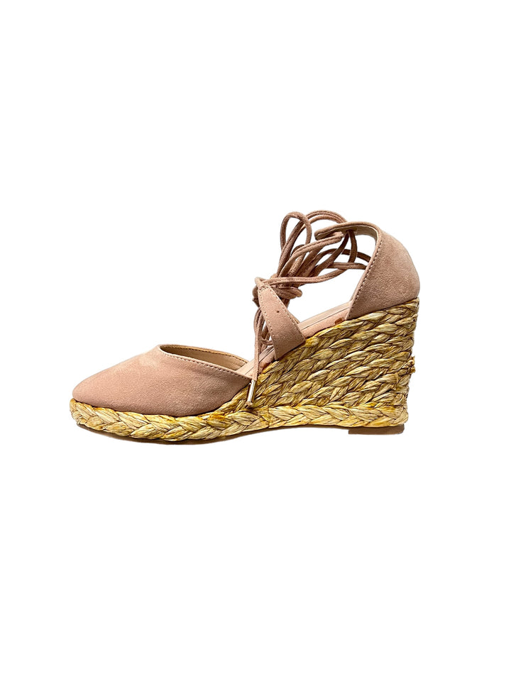 sandali espadrillas zeppa donna pelle lejade art.3320 cipria