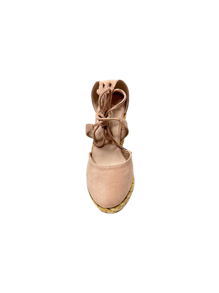 sandali espadrillas zeppa donna pelle lejade art.3320 cipria