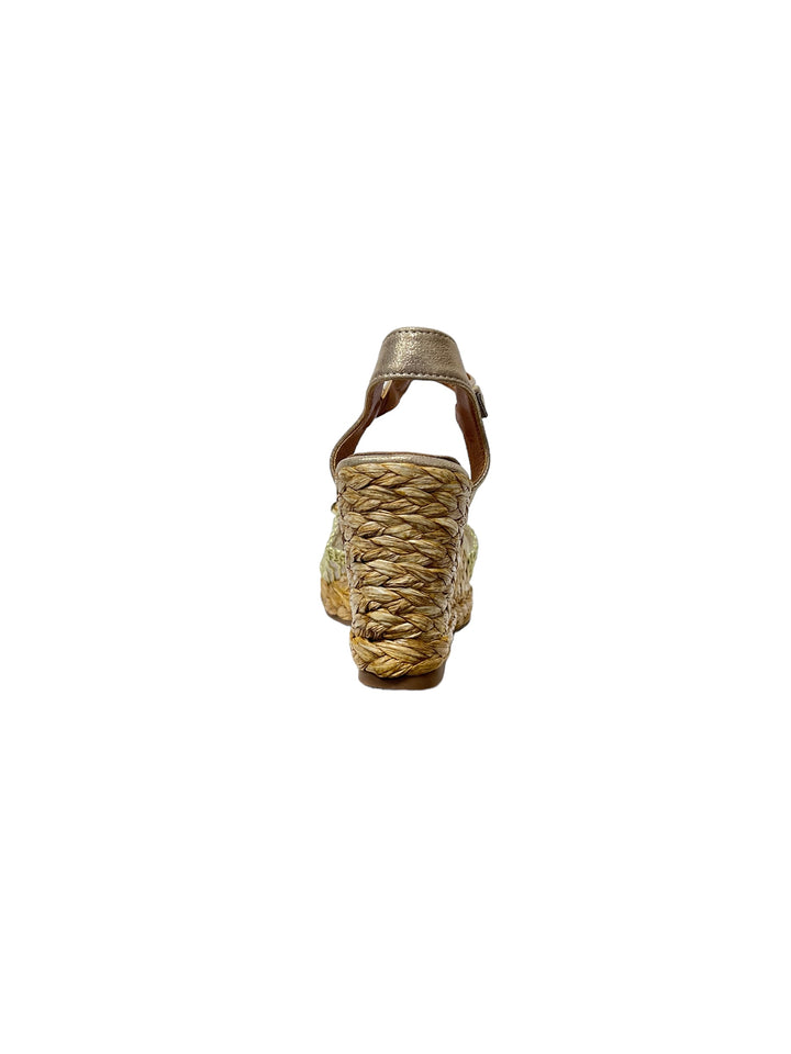 sandali espadrillas zeppa donna uncinetto pelle lejade art.3326 oro