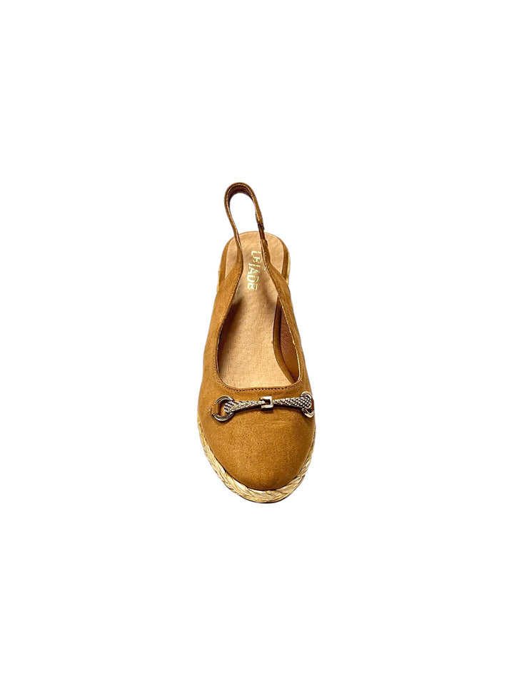 sandali espadrillas zeppa donna pelle lejade art.3332 cuoio