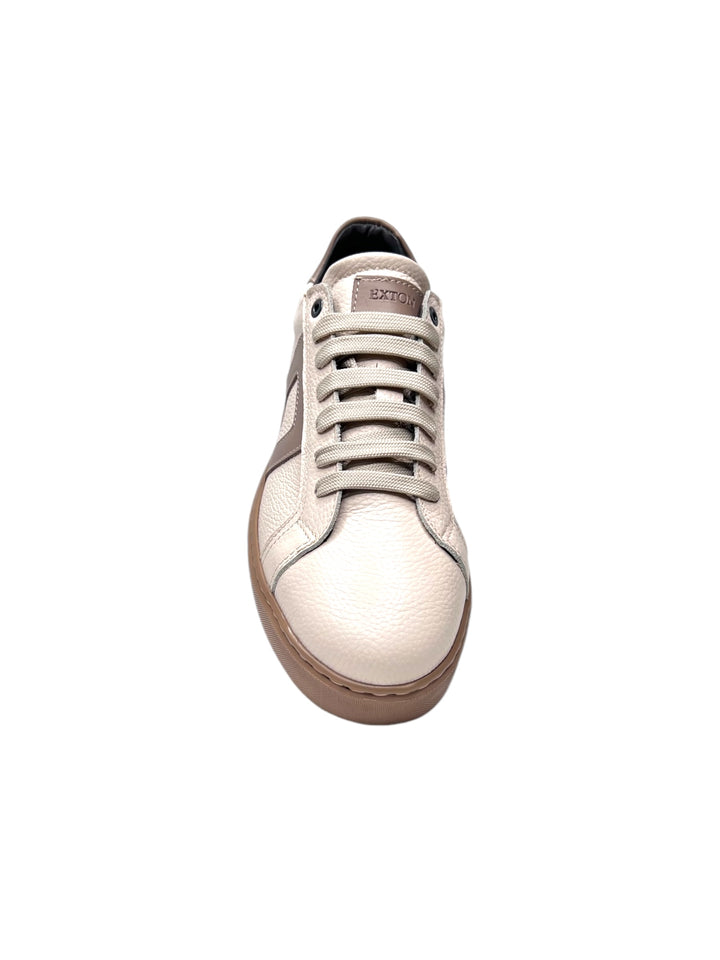 sneakers uomo pelle exton art.350 latte