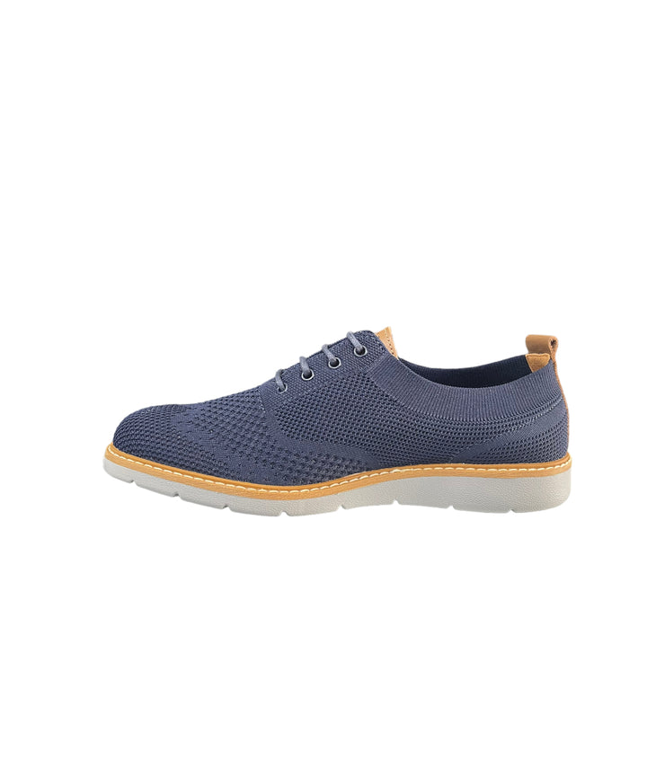 stringate uomo pelle-tessuto elasticizzato igi&co art.3606011 blu
