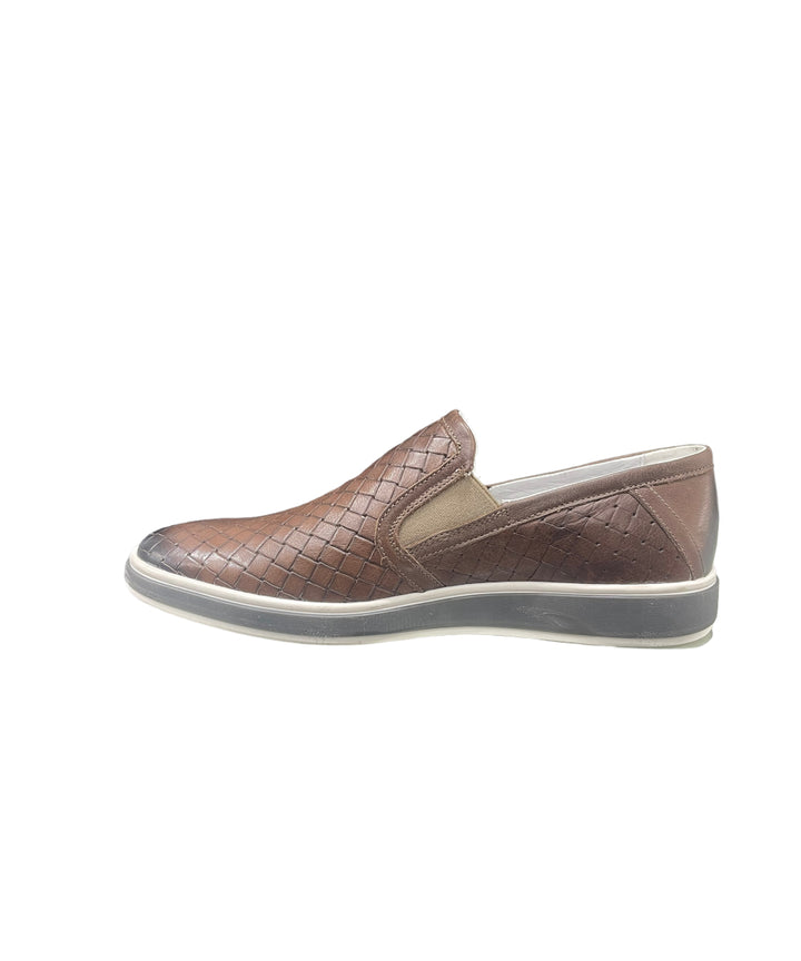 slip-on uomo pelle stampa intreccio igi&co art.3607611 fango