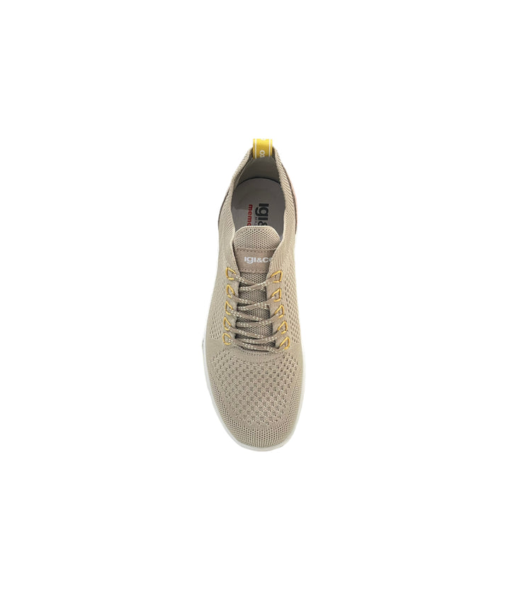sneakers uomo pelle-tessuto elasticizzato  igi&co art.3617533 beige