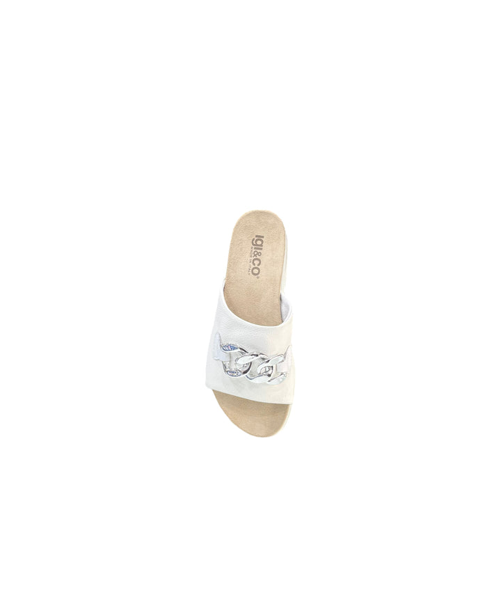 sandali ciabatta donna pelle igi&co art. 3675011 bianco
