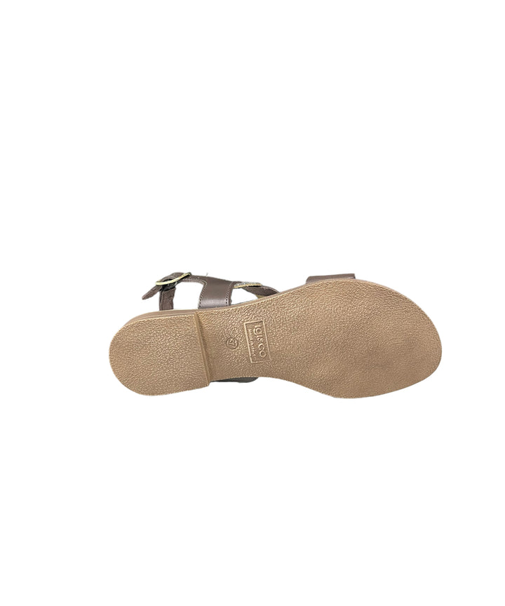 sandali donna pelle igi&co art. 3683033 testa di moro-peltro