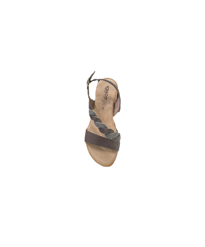 sandali donna pelle igi&co art. 3683033 testa di moro-peltro