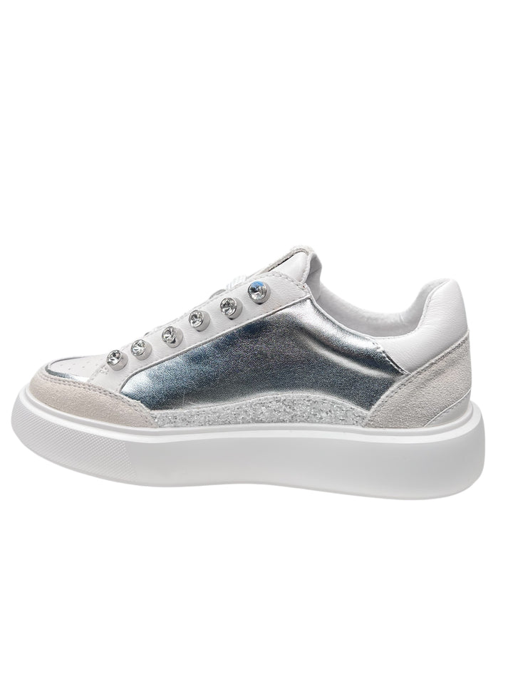 lejade sneakers donna pelle argento