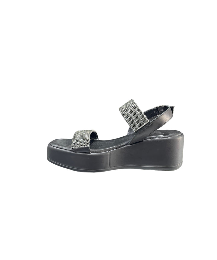 sandali donna pelle igi&co art. 3687000 nero-fumè