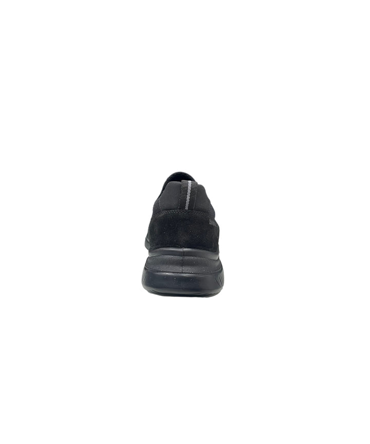 scarpe slip-on uomo pelle-tessuto elasticizzato enval soft art.3718700 nero