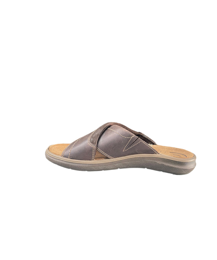 ciabatte uomo pelle enval soft art.3720011 testa di moro