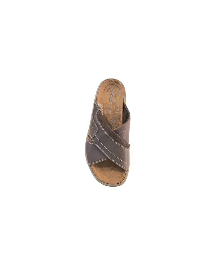 ciabatte uomo pelle enval soft art.3720011 testa di moro