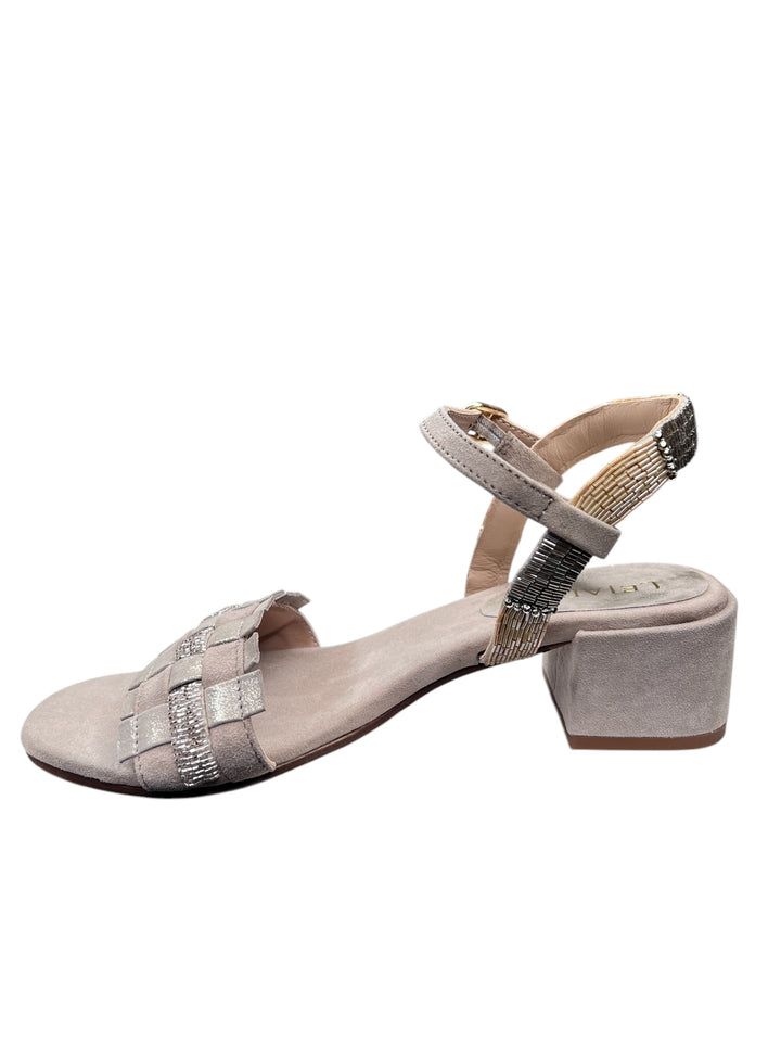 sandalo donna in camoscio biscotto