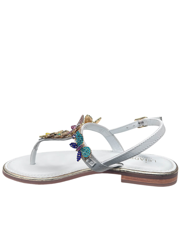 sandalo infradito donna in pelle bianca
