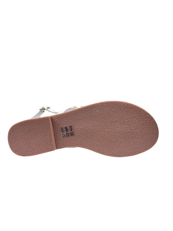 sandalo infradito donna in pelle bianca