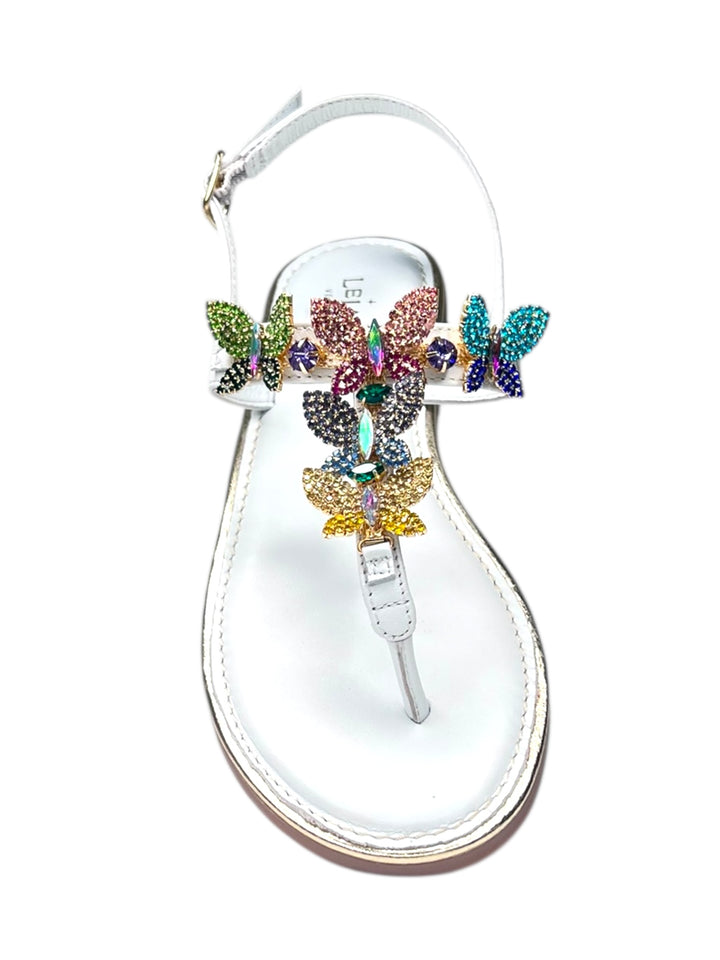 sandalo infradito donna in pelle bianca