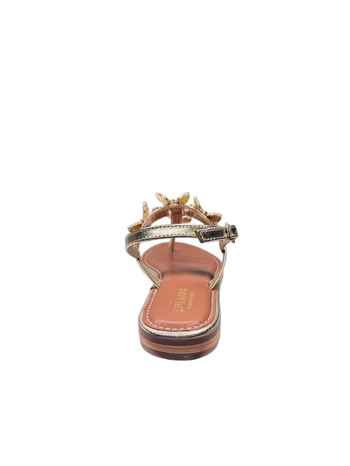 sandalo infradito donna in pelle platino