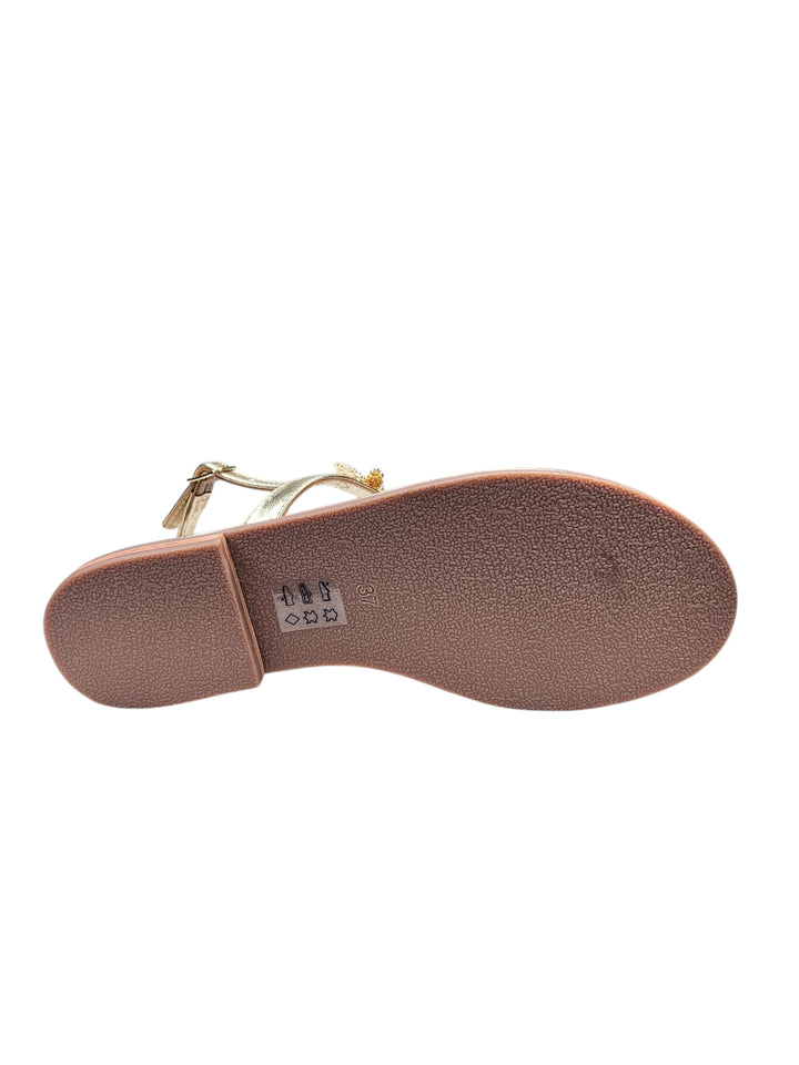 sandalo infradito donna in pelle platino