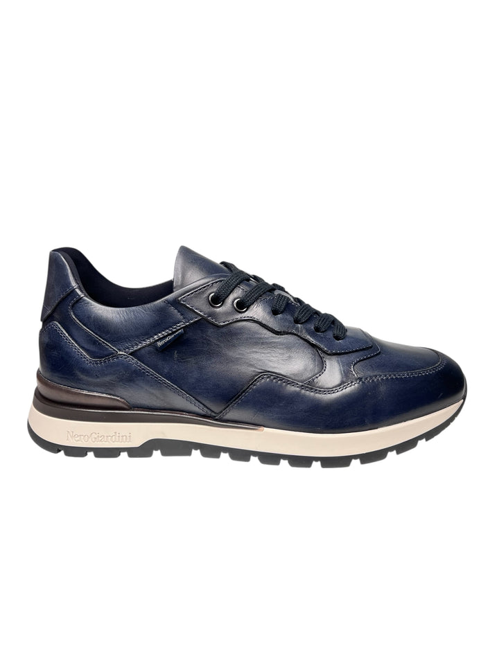 sneaker uomo pelle blu incanto
