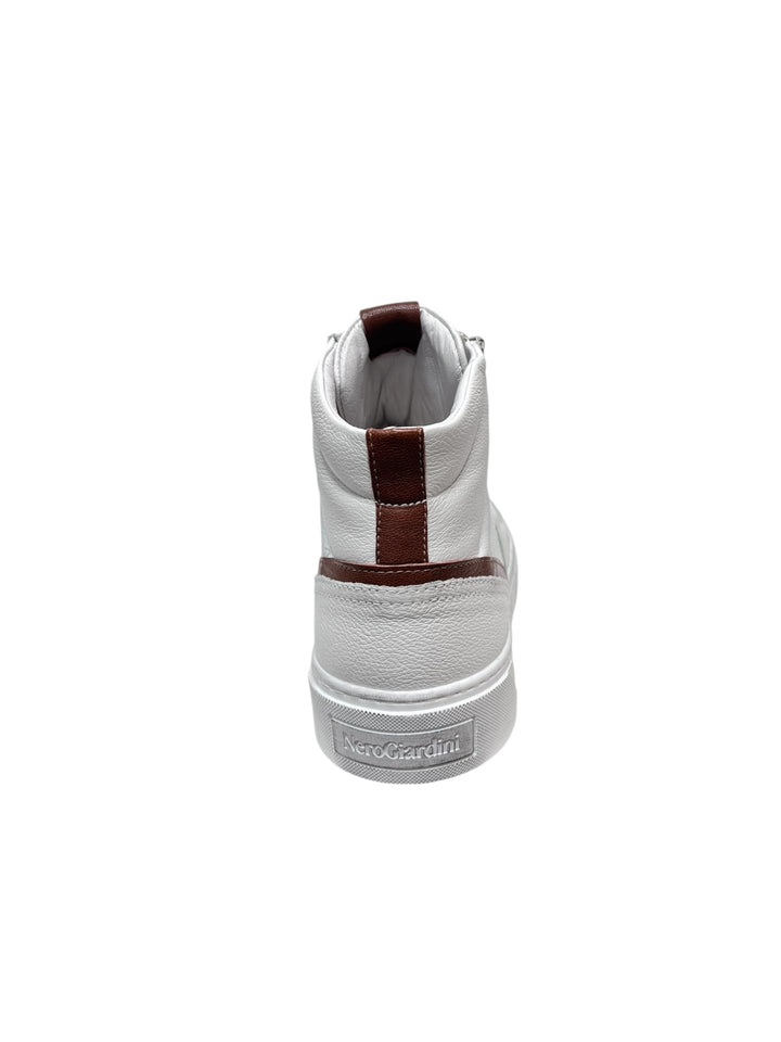 sneakers alte uomo pelle nero giardini art.i400431u707 bianco