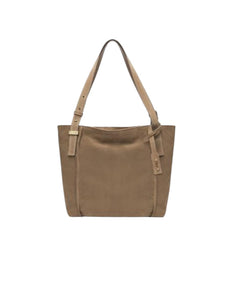 borsa tote da donna in pelle scamosciata argilla