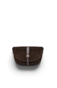 borsa a tracolla da donna in camoscio nero giardini art.i644332d300 testa di moro