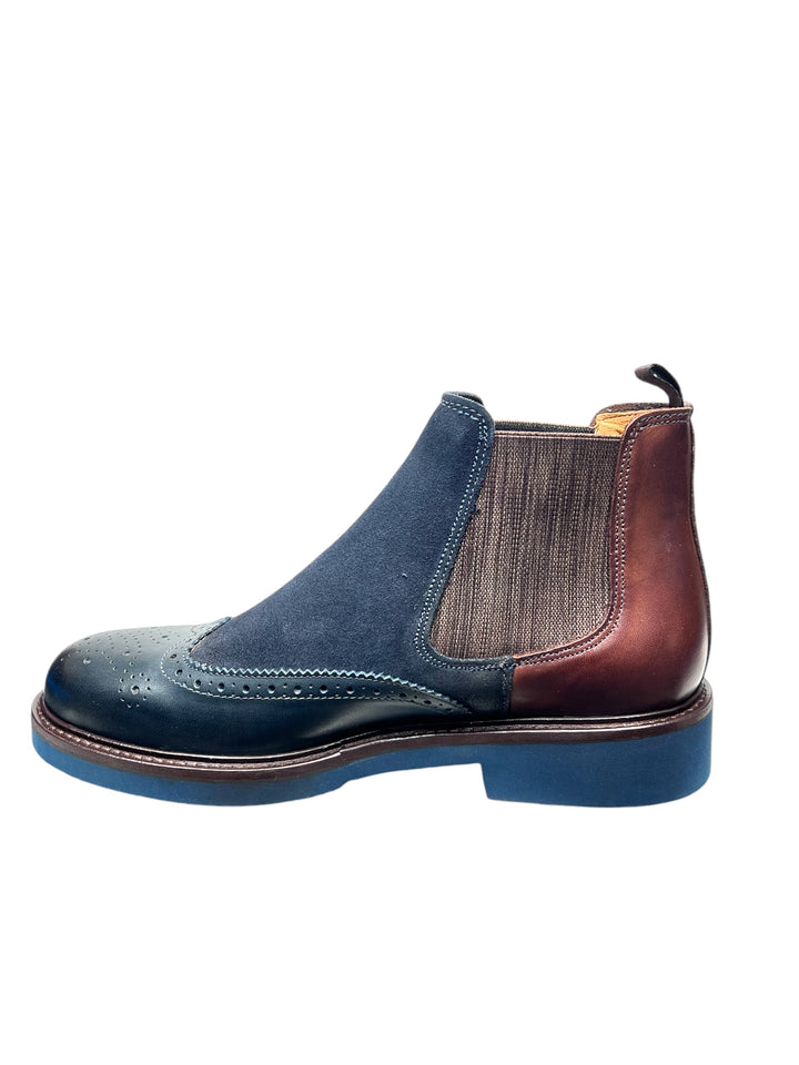 stivaletti beatles uomo pelle exton art.445 marine blue