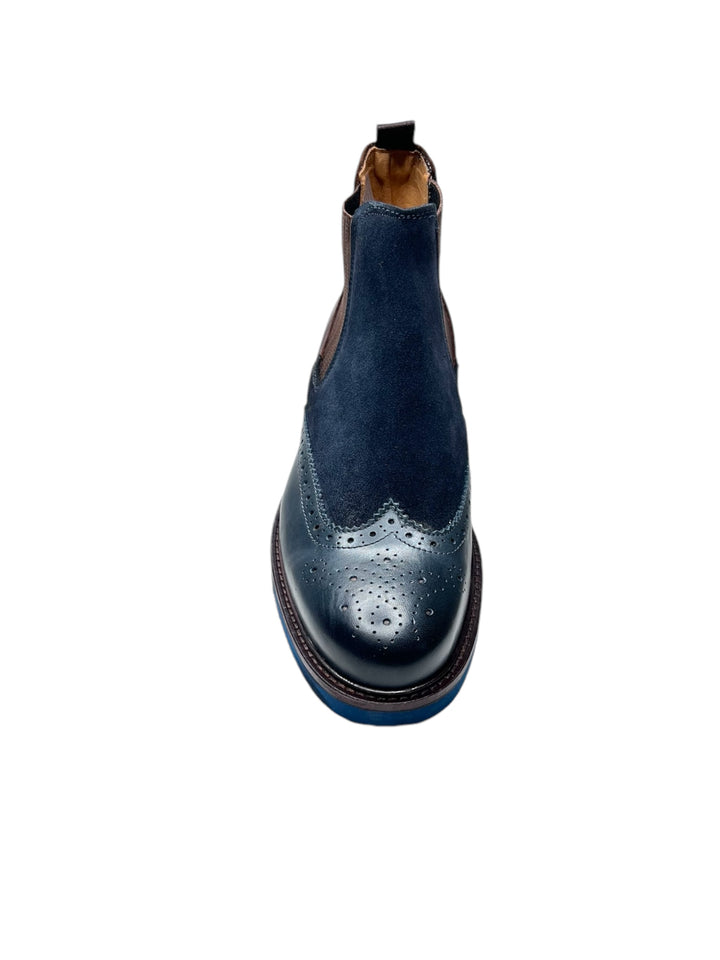 stivaletti beatles uomo pelle exton art.445 marine blue