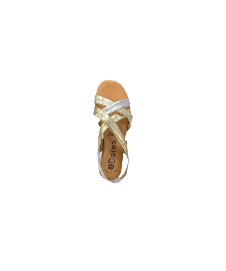 sandali donna pelle dorea art.4630a platino-plata