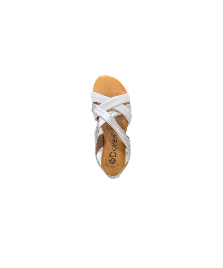 sandali donna pelle dorea art.4630b blanco-plata
