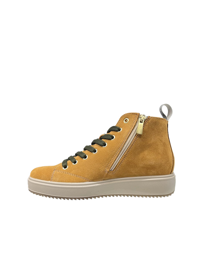sneakers alte donna pelle igi&co art. 4667422 senape