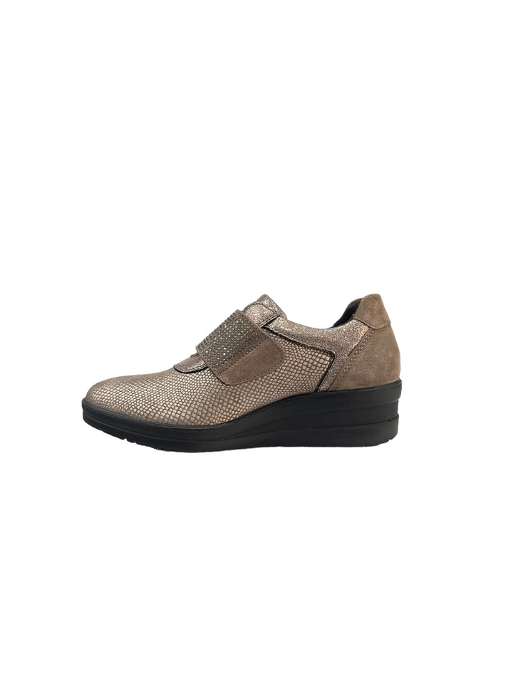 scarpe accollate donna pelle enval soft art. 4757733 taupe