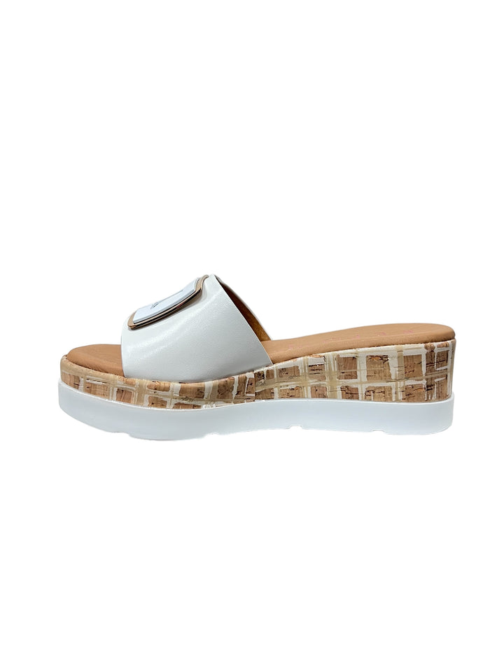 sandali ciabatte donna pelle la repo art.50104-e4 bianco