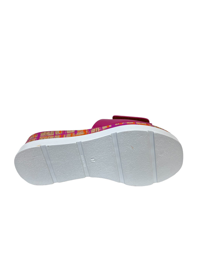 sandali ciabatte donna pelle la repo art.50104-e4 fuxia