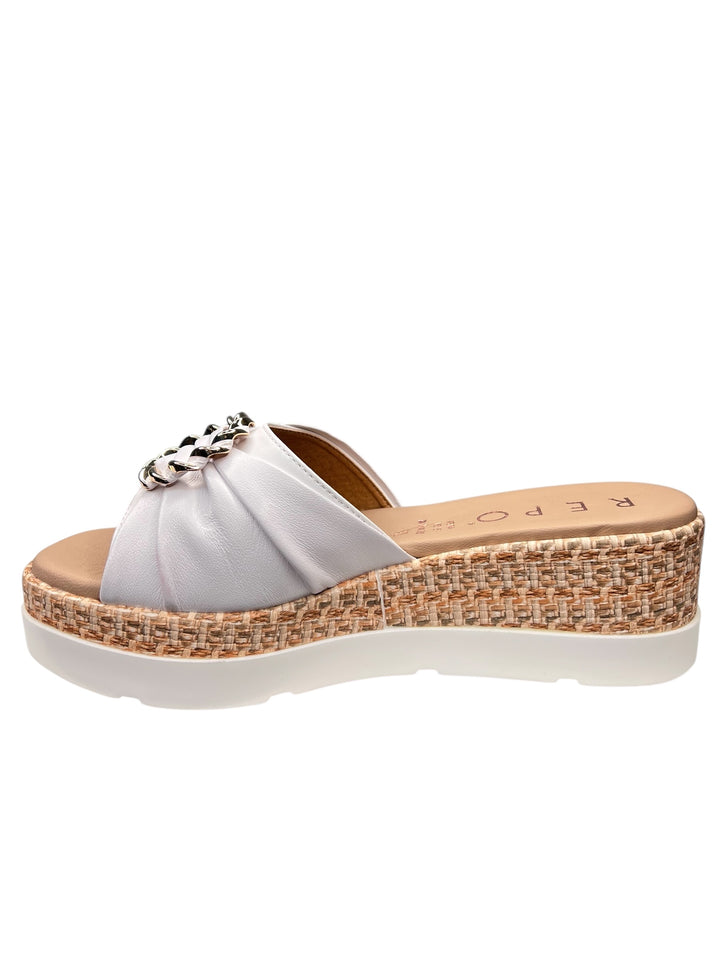 ciabatta donna in pelle bianca