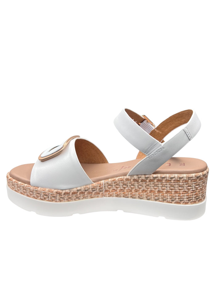 sandalo donna in pelle bianca