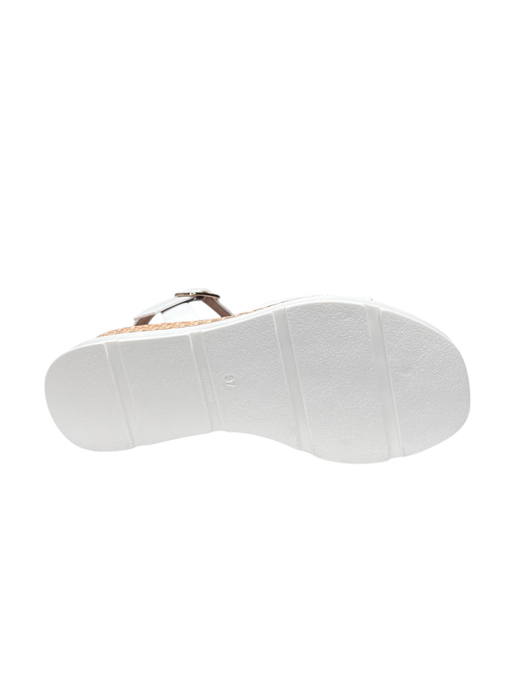 sandalo donna in pelle bianca