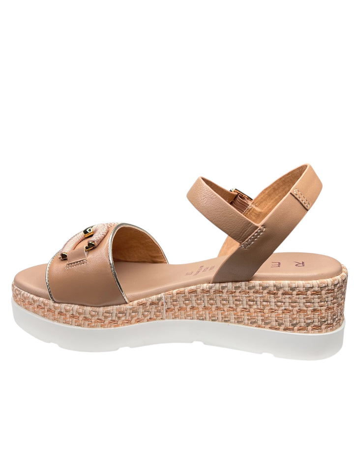 sandalo donna in pelle camel