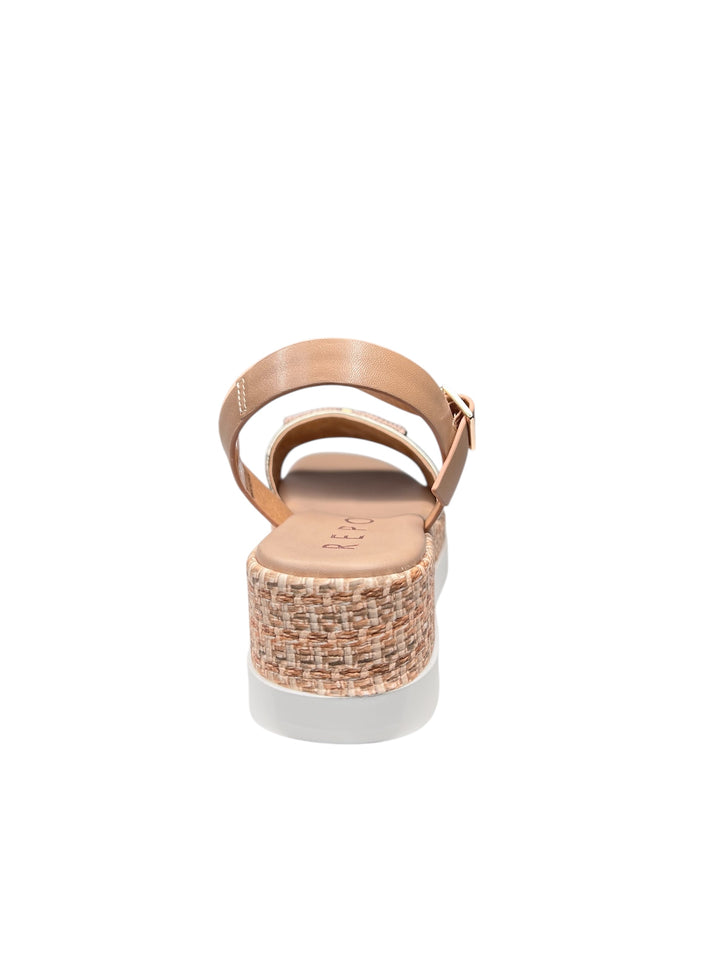 sandalo donna in pelle camel