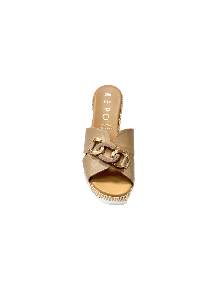 sandali ciabatte donna pelle la repo art.51102-e4 beige