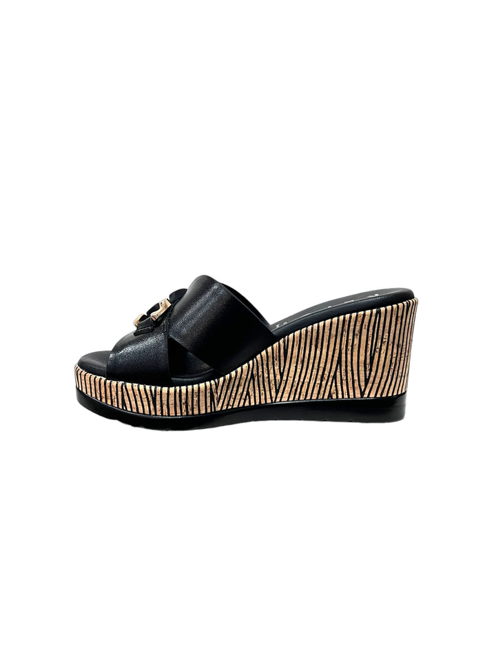 sandali ciabatte donna pelle la repo art.51102-e4 nero