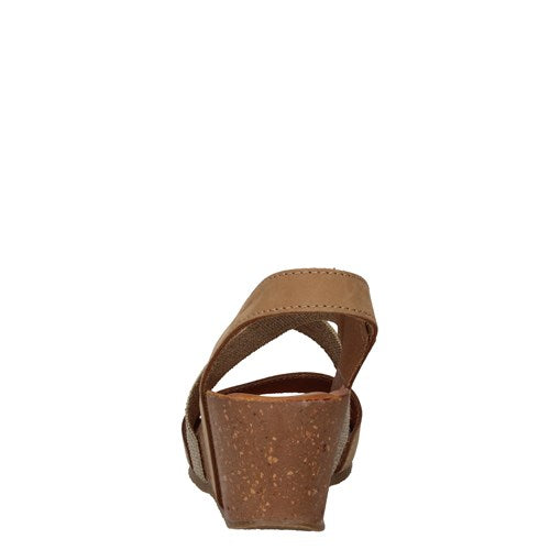 Sandali con zeppa ed elastici ad incrocio