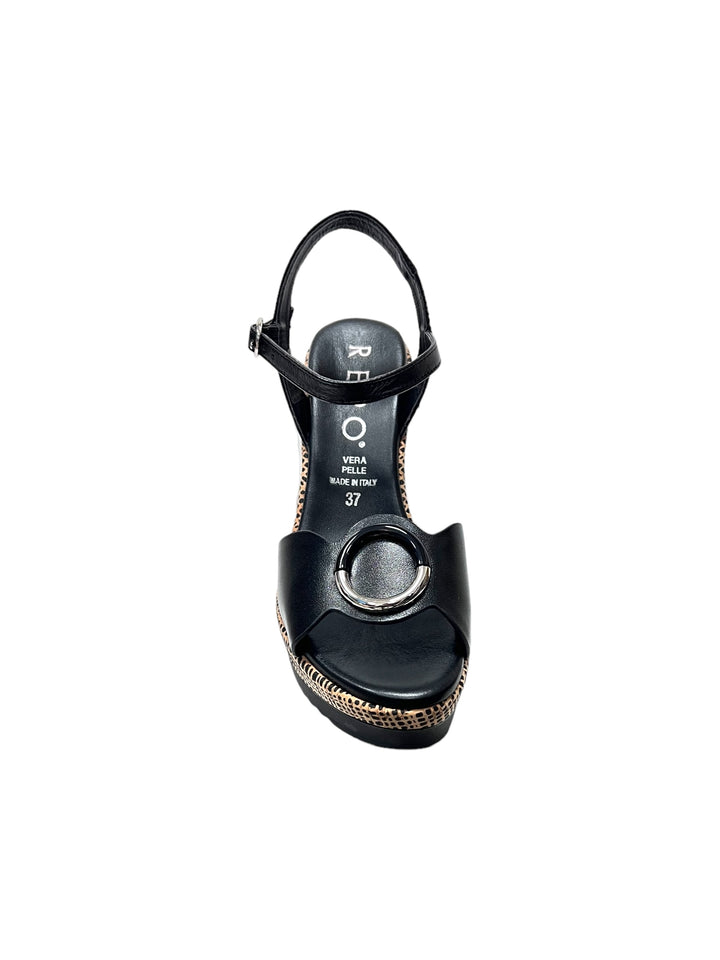 sandali donna pelle la repo art.52220-e4 nero