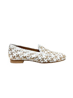 mocassini intrecciati donna pelle gianni crasto art. 526 bianco-oro