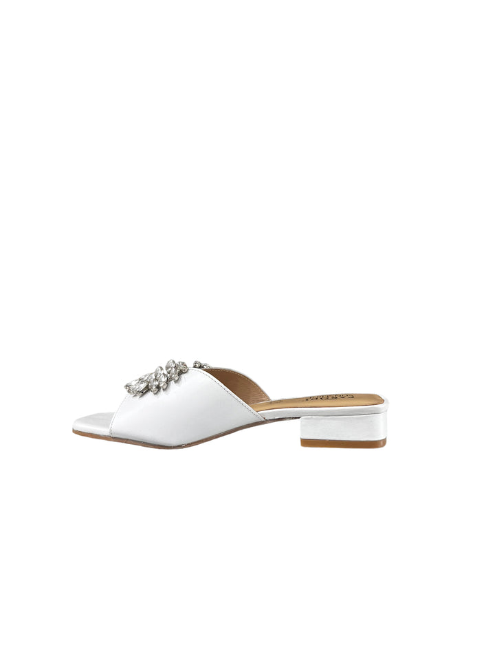 sandalo ciabatta gioiello donna pelle parodi art. 53-1911 bianco