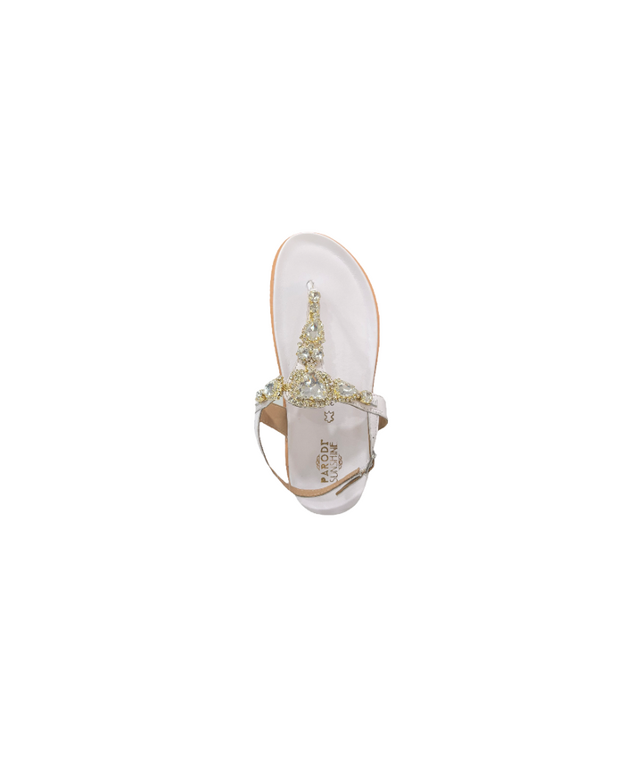 sandali infradito gioiello donna pelle parodi art. 53-1923 bianco