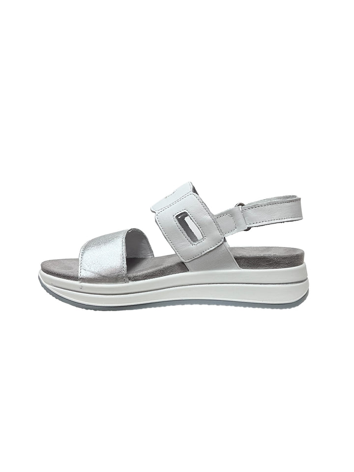 sandali donna pelle igi&co art.5677822 bianco-argento