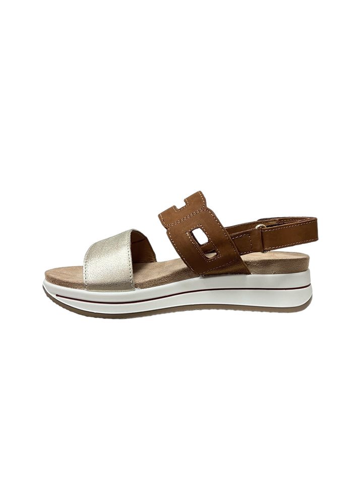 sandali donna pelle igi&co art.56778 cuoio-platino