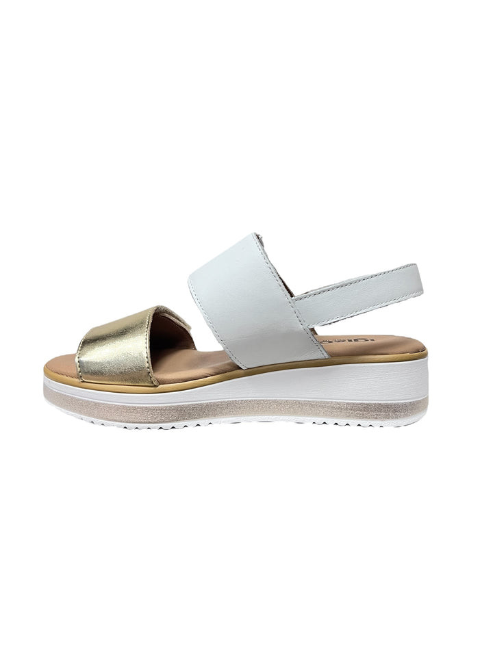 sandali donna pelle igi&co art.5685422 bianco-oro