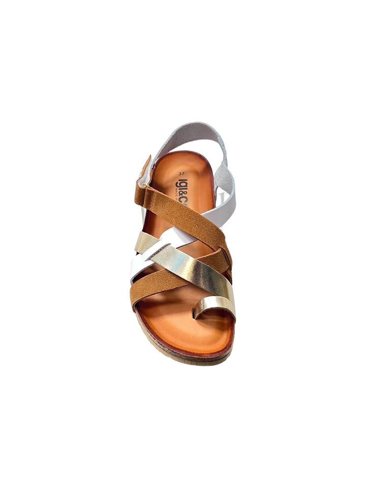 sandali donna pelle igi&co art.5698111 bianco-rame